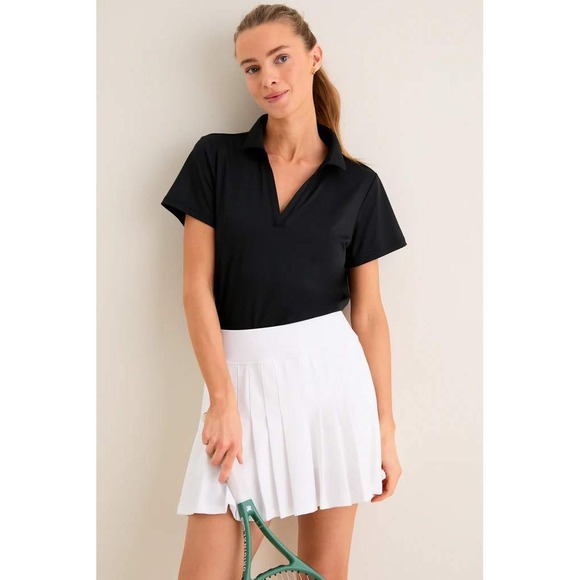 Tuckernuck Tops - Tuckernuck Womens Black Performance V-Neck Polo Shirt Short Sleeve Size XL NWT